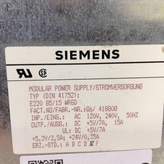 Used SIEMENS Modular Power Supply DIN 41752 #77366