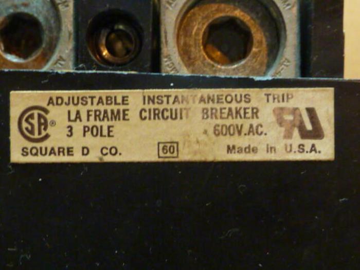 Used SQUARE D 400 Amp Circuit Breaker LAL3640032M #30192