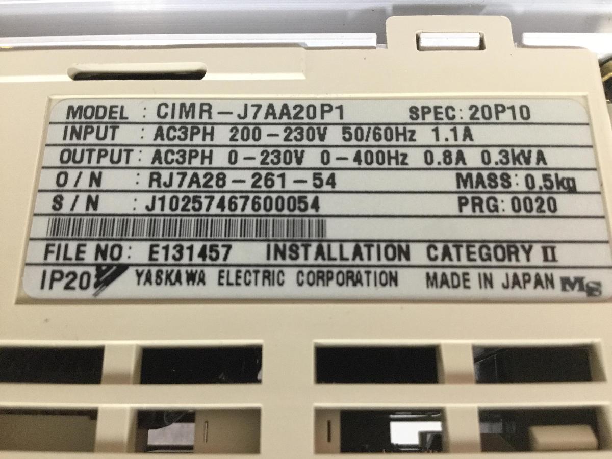 Used YASKAWA VS Mini J7 Inverter CIMR-J7AA20P1 USED
