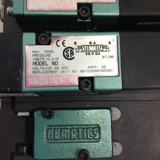Used NUMATICS Control Block w/ Valves 081SA400M #80000