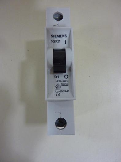Used SIEMENS 1 Amp Circuit Breaker 5SX21D1 #46947