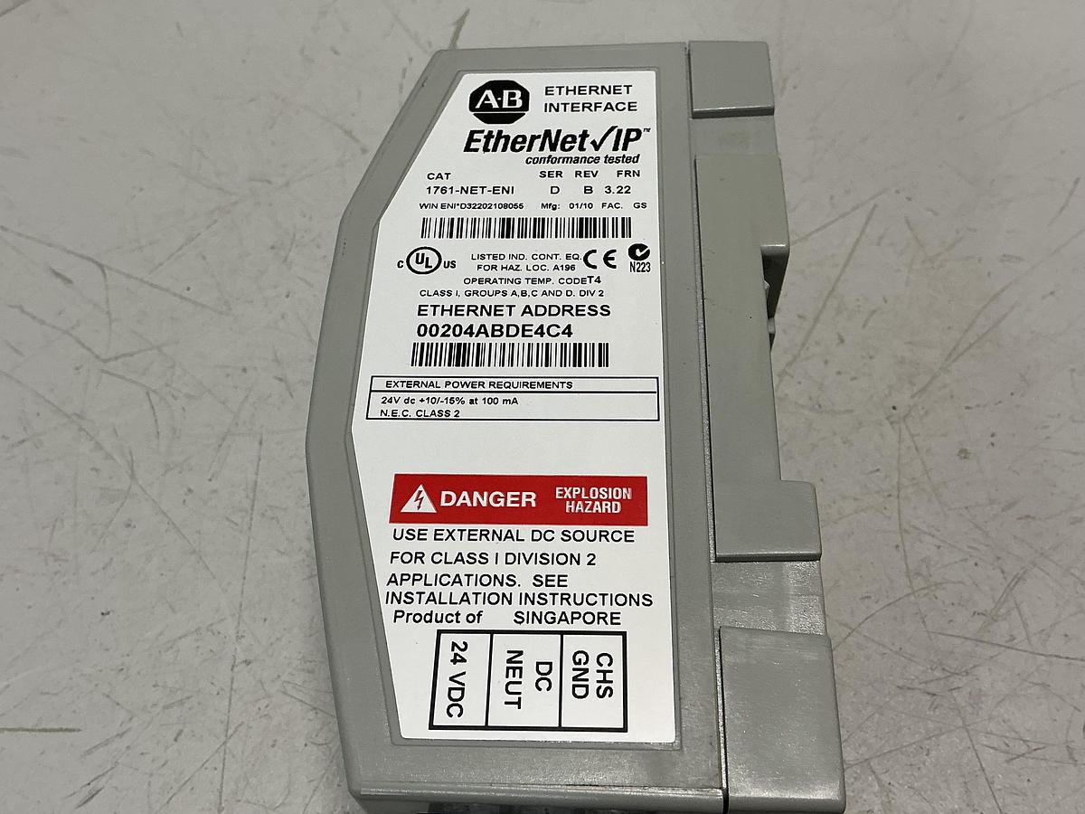 Used ALLEN BRADLEY 1761-NET-ENI