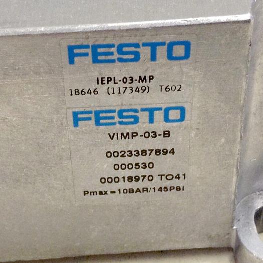 Used FESTO Control Block w/ Valves VIMP-03-B #69511