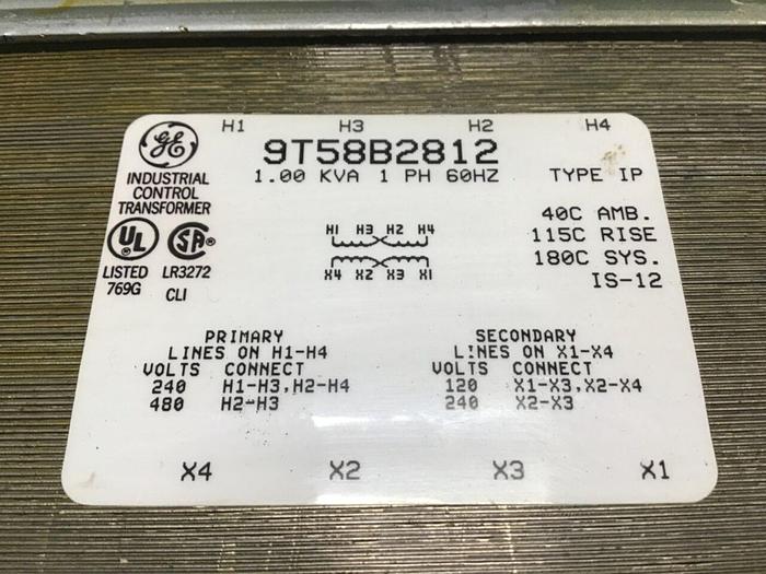 Used GENERAL ELECTRIC / GE 1.00 kVA Transformer 9T58B2812 Used