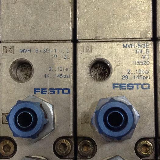 Used FESTO Manifold w/ Valves IIFB-02-1/4-8 Used