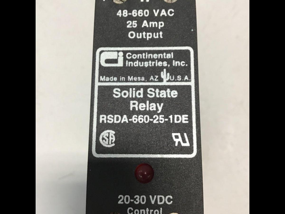Used CONTINENTAL INDUSTRIES Solid State Relay RSDA-660-25-1DE Used