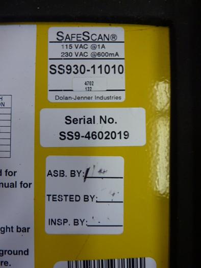 Used DOLAN-JENNER INDUSTRIES Safe Scan Controller SS930-11010 #60438