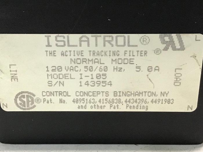 Used ISLATROL Active Tracking Filter I-105 #123505