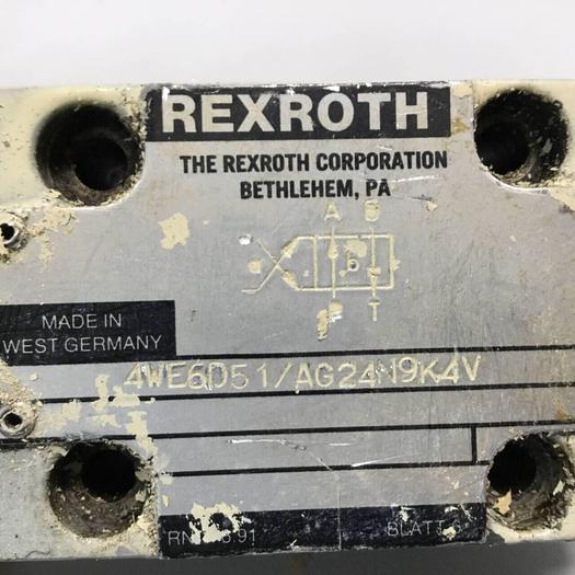 Used REXROTH Solenoid Valve 4WE6D51AG24N9K4V #93362