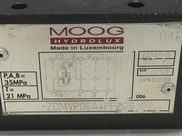 Used MOOG Valve ZDMVP06A4PP2GS #105871