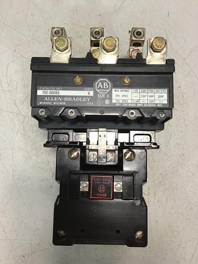 Used ALLEN BRADLEY Contactor 702-DOD93 SER K USED