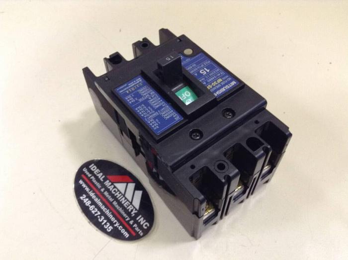 Used MITSUBISHI 15 Amp Circuit Breaker NF30-SP-15 #75217