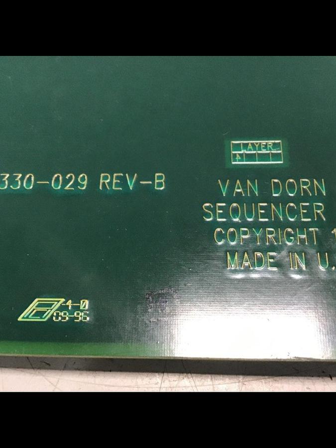 Used VAN DORN Sequencer Circuit Board PC330-029 330-029 #143072