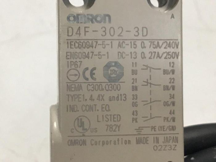 Used OMRON Limit Switch D4F-302-3D #108163