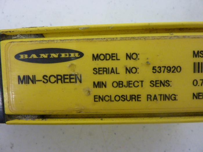 Used BANNER ENGINEERING Mini Screen Light Curtain MSE3624Y Used