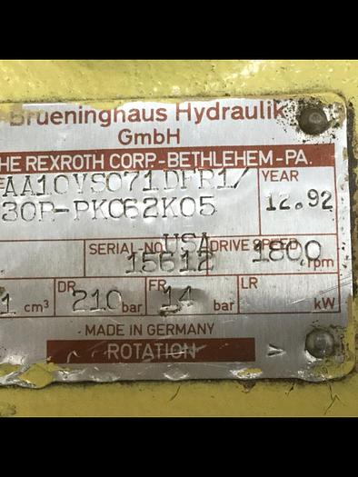 Used REXROTH Pump AA10VS071DFR130RPKC62K05 #106134