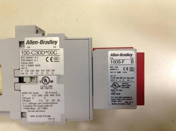 Used ALLEN BRADLEY Safety Contactor 100S-C30DJ14C SER C #68463