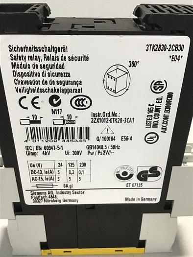 Used SIEMENS Relay Module 3TK2830-2CB30 USED