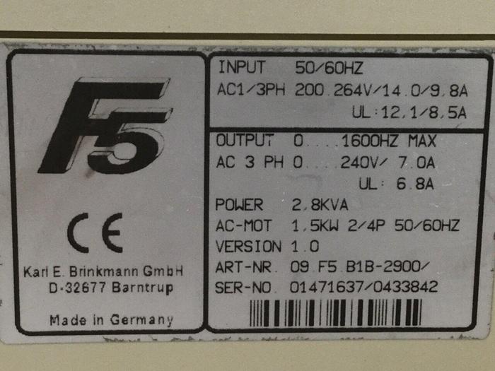 Used KEB F5 Drive 09.F5.B1B-2900 #105135