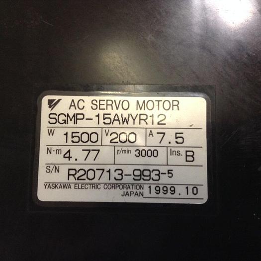 Used YASKAWA AC Servo Motor SGMP-15AWYR12 #73575