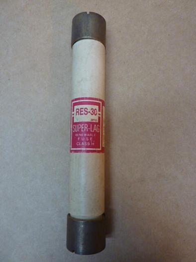 Used BUSSMANN 30 Amp Renewable Fuse RES-30 #36418