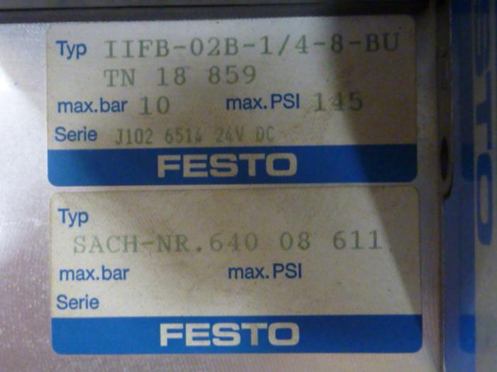 Used FESTO Control Block / Valve Terminal IFB8-02 #52824