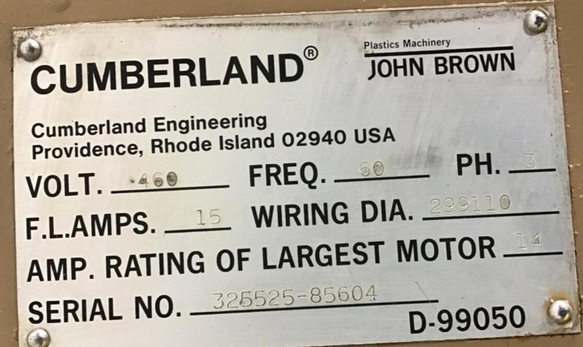 Used CUMBERLAND 10 HP Grinder / Granulator, 284 GRAN 3KN 10, Used