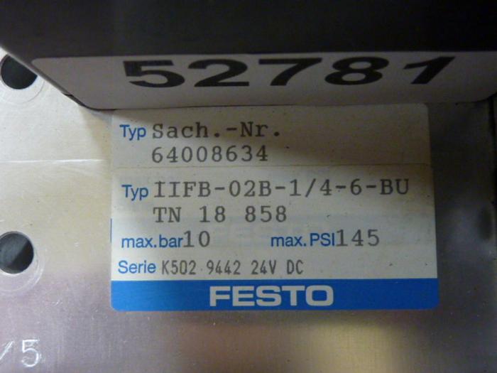 Used FESTO Control Block / Valve Terminal IFB8-02 #52781