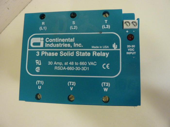 Used CONTINENTAL INDUSTRIES Solid State Relay RSDA-660-30-3D1 #58383