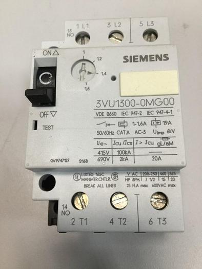 Used SIEMENS Motor Starter 3VU1300-0MG00 #102760