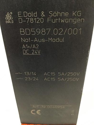 Used E DOLD & SOHNE KG Emergency Stop Module BD5987.02/001 #138681