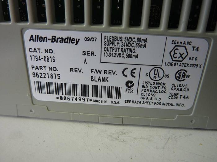 Used ALLEN BRADLEY I/O Module 1794-OB16 SER A #50501
