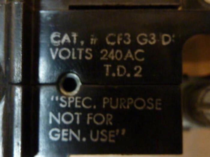 Used HEINEMANN 15 Amp Circuit Breaker CF3 G3-D #28442