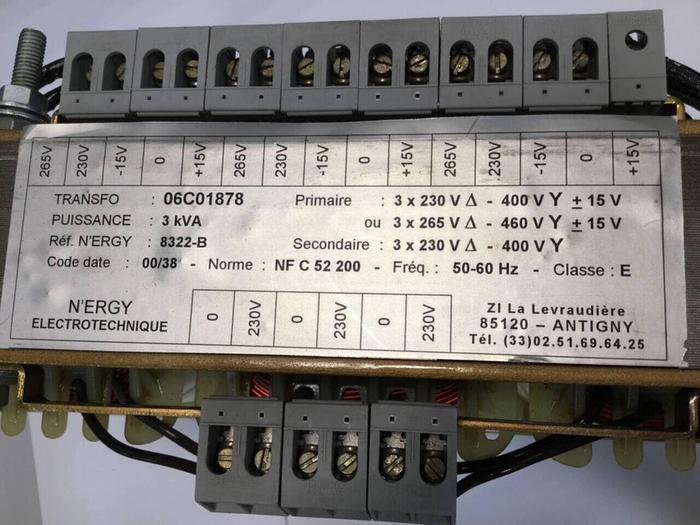 Used N ERGY 3 kVA Transformer 06C01878 USED #97418
