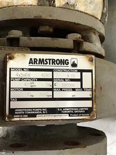 Used ARMSTRONG Pump w/ Motor 4X3X6W 4280 Used #143183