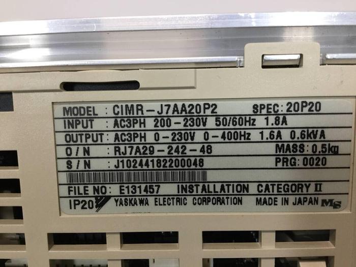 Used YASKAWA VS Mini J7 Drive CIMR-J7AA20P2 #98520