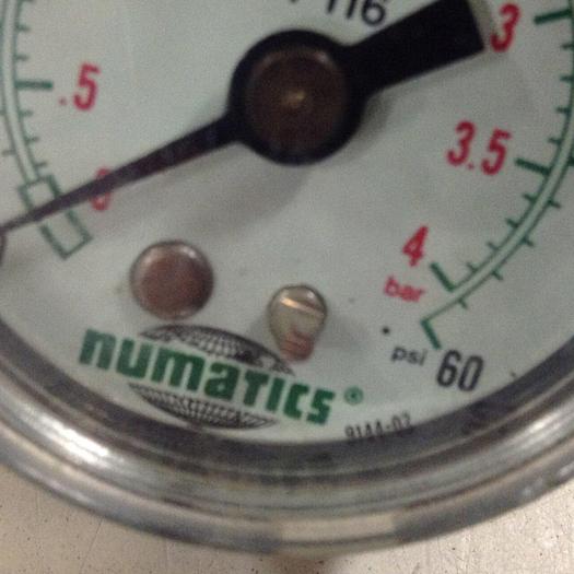 Used NUMATICS 0-60 PSI Pressure Gauge 214-116 #76765