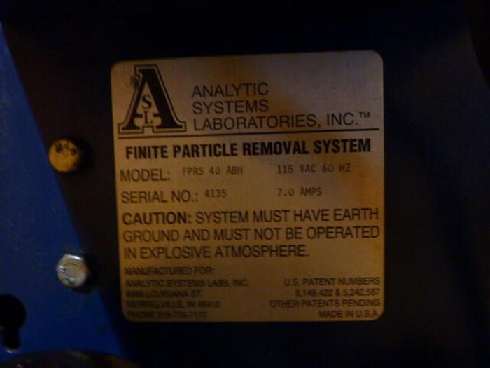 Used ANALYTIC SYSTEMS LABORATORIES Fluid Purification Systems FPRS 40 ABH 2 #38129