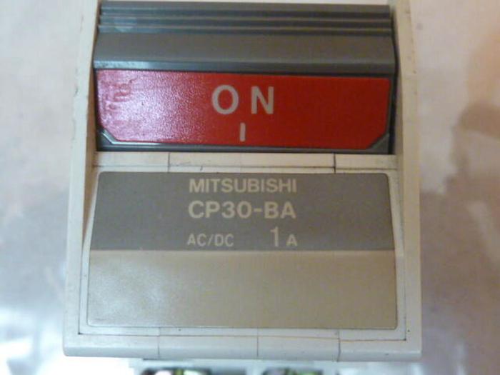 Used MITSUBISHI 1 Amp Circuit Breaker CP30-BA-2P-1A #37291