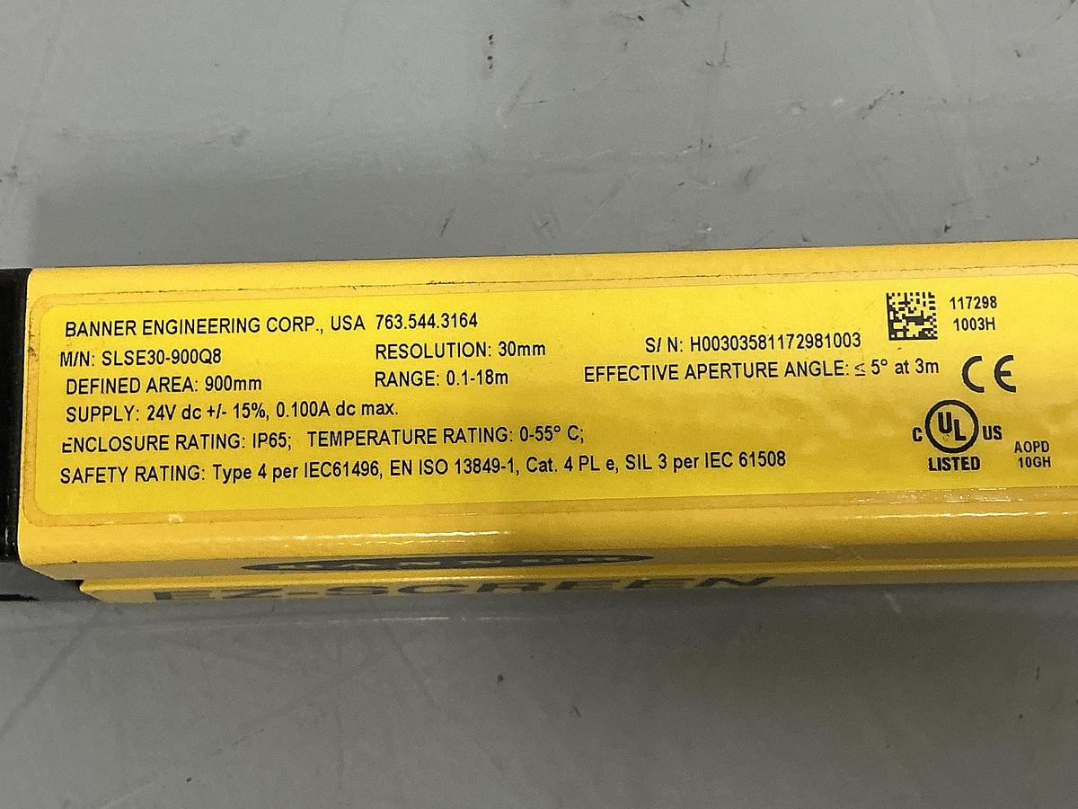 Used BANNER ENGINEERING SLSE30-900Q8