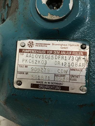 Used BRUENINGHAUS HYDRAULIK Hydraulic Pump AA10VS045DFR1 Used