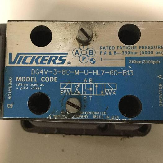Used VICKERS Valve DG4V-3-6C-M-U-HL7-60-B13 Used