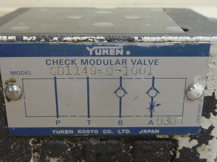 Used YUKEN Check Modular Valve SD1149-0-1001 #64596