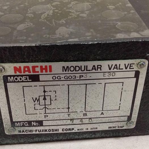 Used NACHI Modular Valve OG-G03-P3-E30 #74161