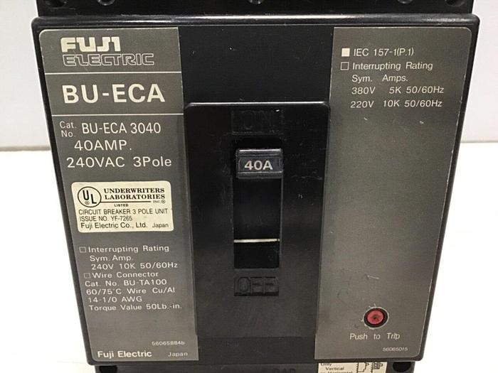 Used FUJI ELECTRIC Circuit Breaker BU-ECA3040 #119736