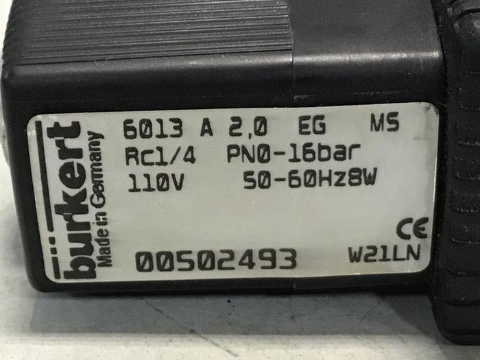Used BURKERT Valve 502493 6013 #125479