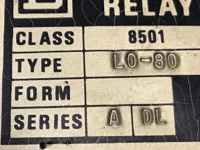 Used SQUARE D Control Relay 8501-L0-80 #120663