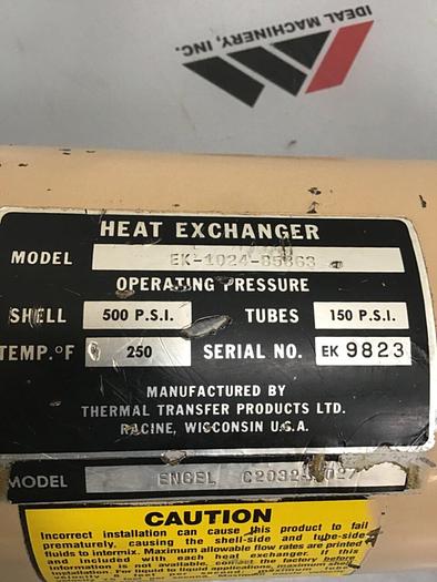 Used THERMAL TRANSFER Heat Exchanger EK-1024-85863 Used