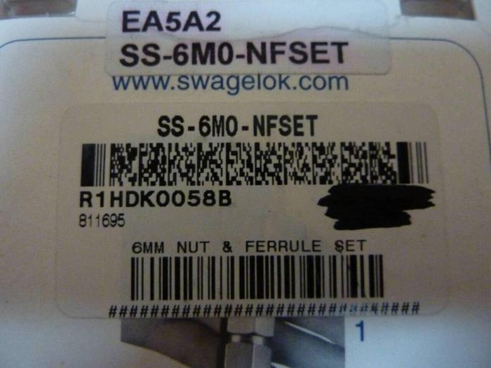 SWAGELOK Nut & Ferrule Set SS-6MO-NFSET #40274 SCRAPPED / DNL