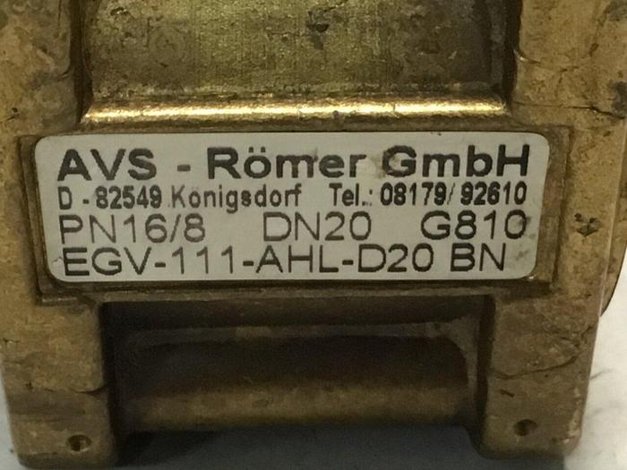 Used AVS-ROMER Solenoid Valve EGV-111-AHL-D20 BN #126682
